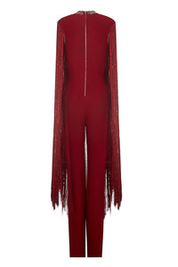 Plunging Tassel Jumpsuits