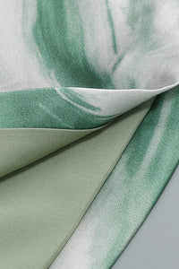 Printed Open Back Halter Top and Skirts Green