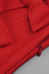 Red Cutout Bowknot Bandage Mini Dress