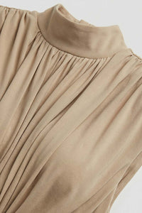 Ring Buckle Draped Cutout Maxi Dress