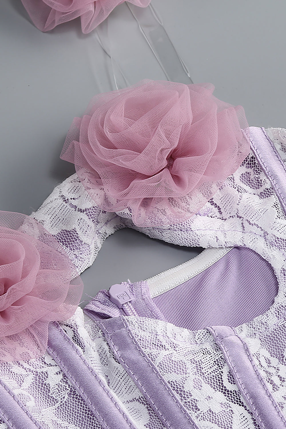 Rosette Applique Cutout Mermaid Dress