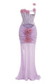 Rosette Applique Cutout Mermaid Dress