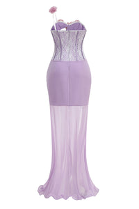 Rosette Applique Cutout Mermaid Dress