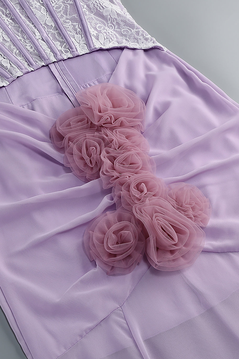 Rosette Applique Cutout Mermaid Dress