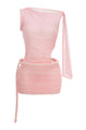 Ruched Rope Mnin Dress in Pink