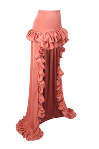 Ruffled High-Low Maxi Skirt