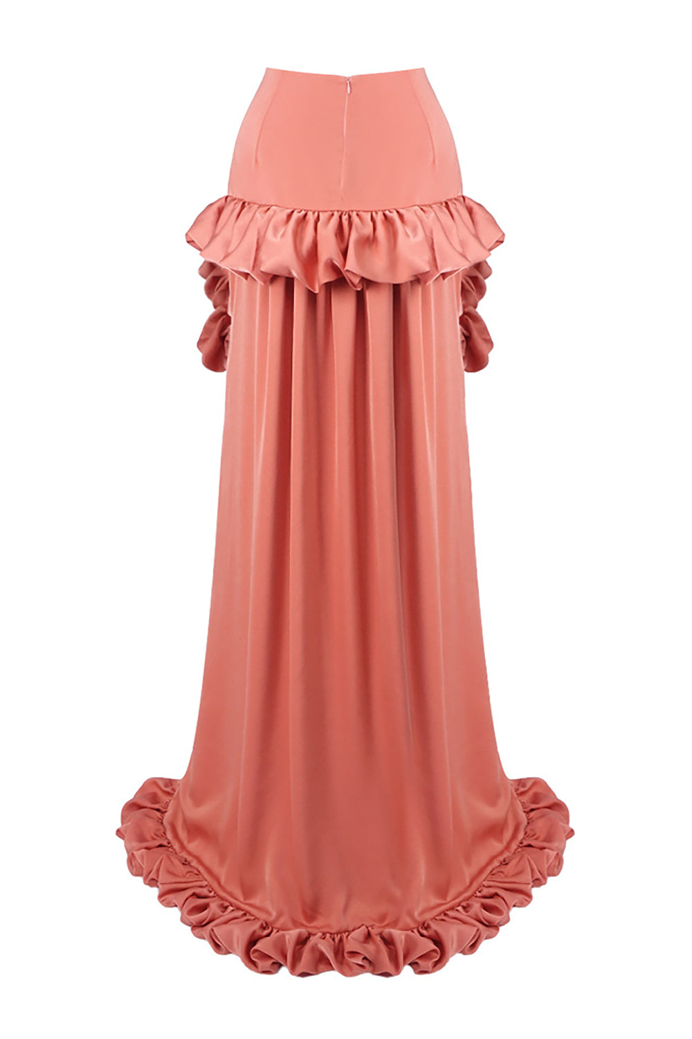 Ruffled High-Low Maxi Skirt