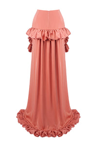 Ruffled High-Low Maxi Skirt