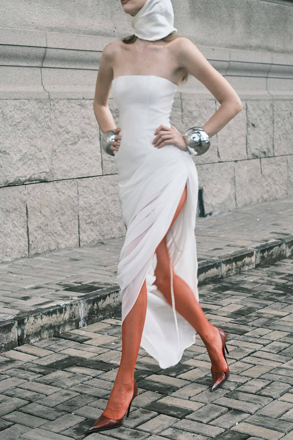 Satin Strapless Corset Detailed Maxi Dress