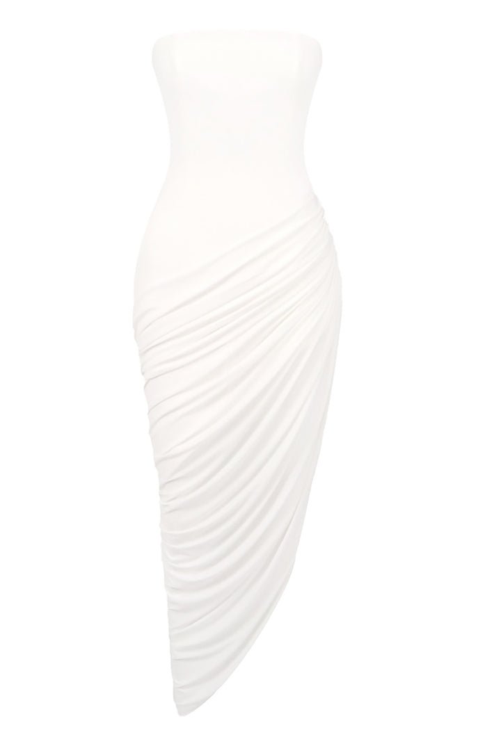 Satin Strapless Corset Detailed Maxi Dress