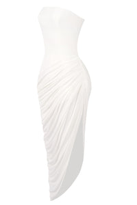 Satin Strapless Corset Detailed Maxi Dress