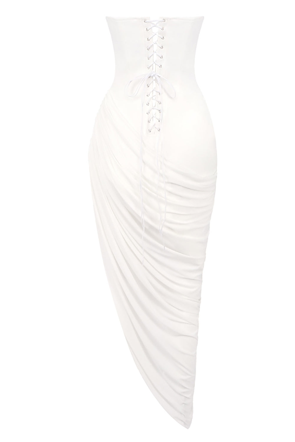 Satin Strapless Corset Detailed Maxi Dress