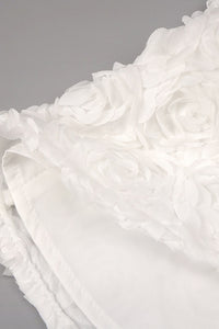 Satin Strapless Cream Top Wide Leg Pants