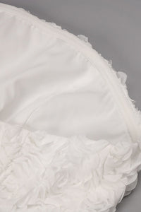 Satin Strapless Cream Top Wide Leg Pants