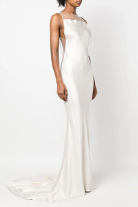 Satin halterneck Fishtail Gown