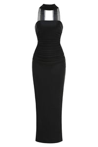 Scarf Strapless Corset Maxi Dress