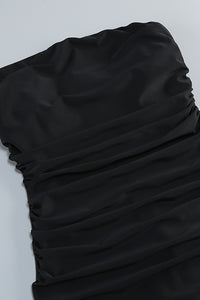 Scarf Strapless Corset Maxi Dress