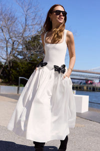 Scoop Neck Butterfly Detailing Maxi Dress