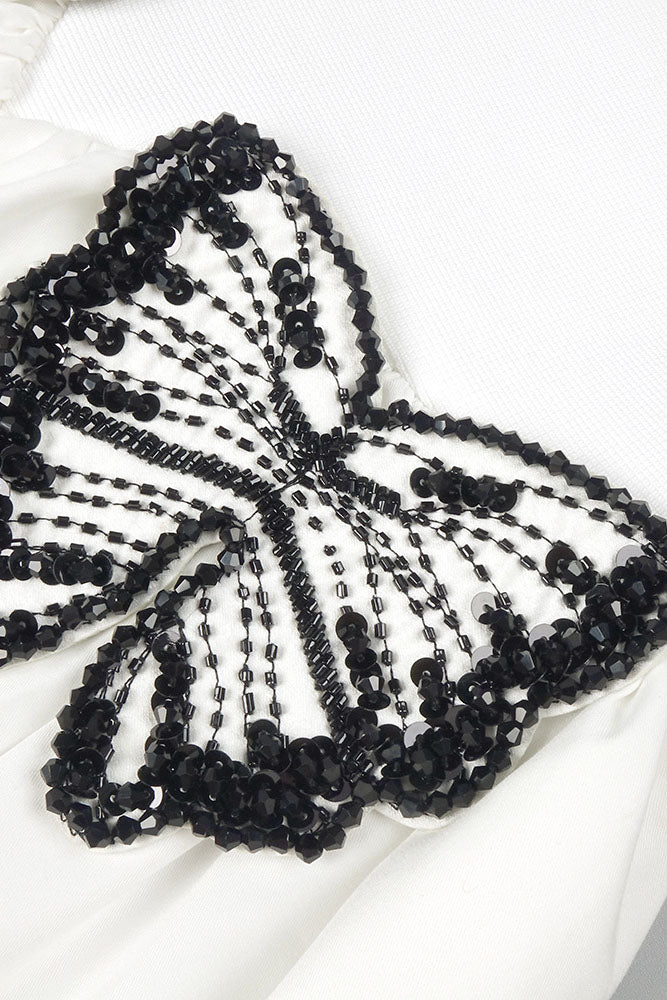 Scoop Neck Butterfly Detailing Maxi Dress