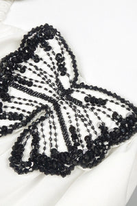 Scoop Neck Butterfly Detailing Maxi Dress