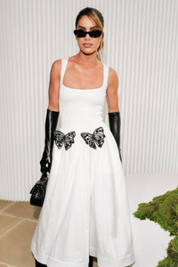 Scoop Neck Butterfly Detailing Maxi Dress