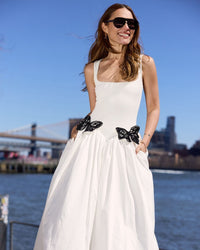 Scoop Neck Butterfly Detailing Maxi Dress