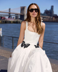 Scoop Neck Butterfly Detailing Maxi Dress