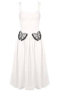 Scoop Neck Butterfly Detailing Maxi Dress