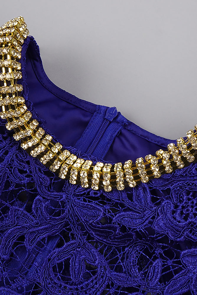 See Through Guisette Lace Mini Dress