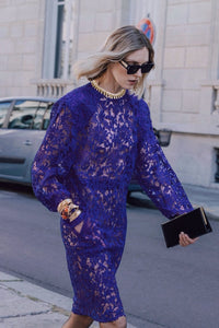 See Through Guisette Lace Mini Dress