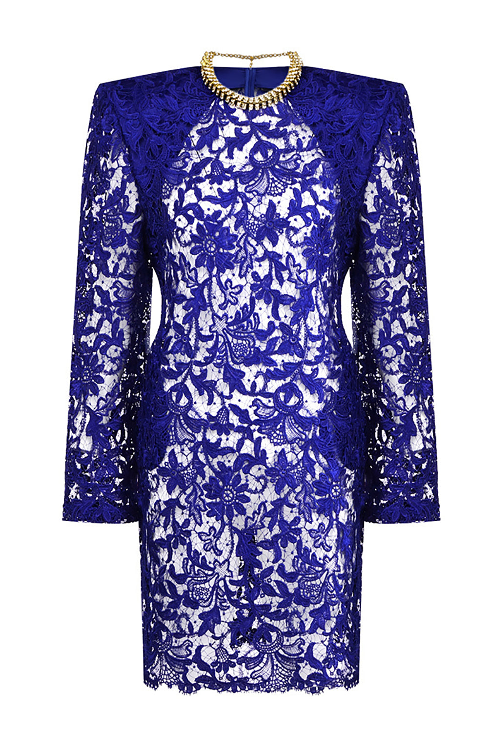 See Through Guisette Lace Mini Dress