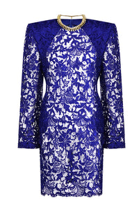 See Through Guisette Lace Mini Dress