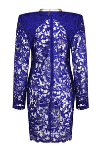 See Through Guisette Lace Mini Dress