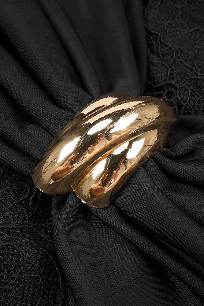 See Through Keyhole Lace Maxi Dress