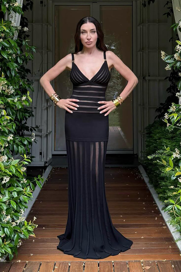 Semi-sheer Maxi Dress With Bras