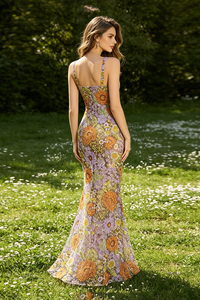 Seqiun Floral-embroidered Maxi Dress in Multi