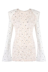 Sequin-Embellished Lace Dress