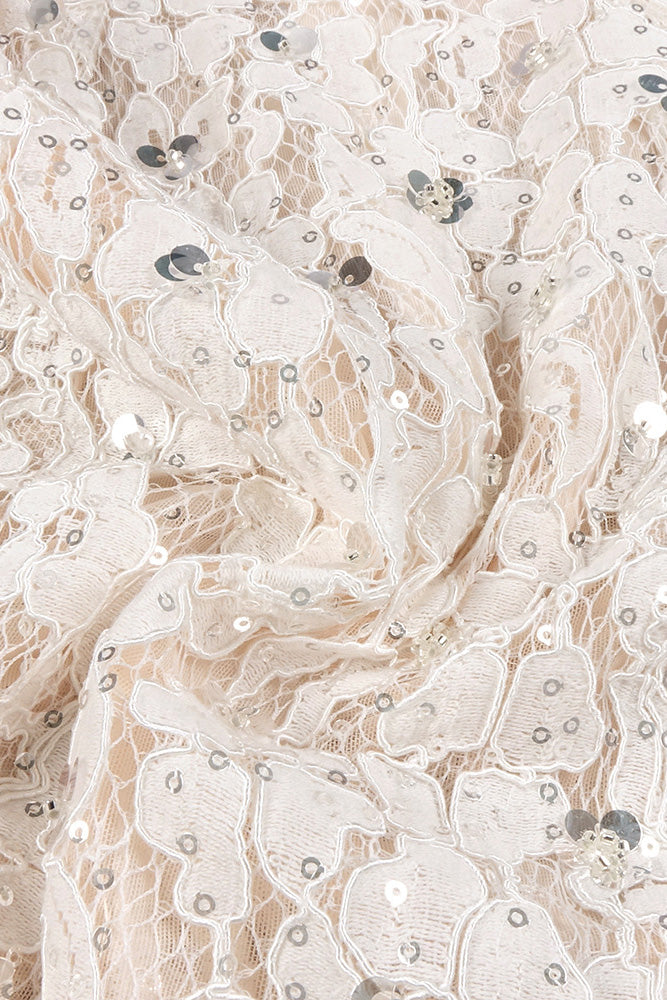 Sequin-Embellished Lace Dress