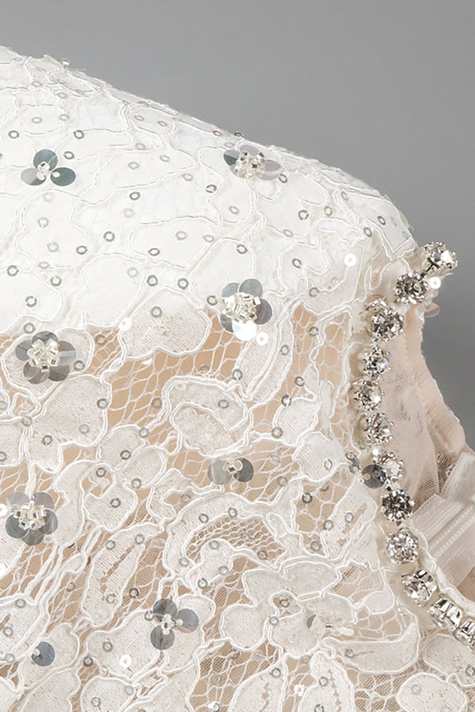 Sequin-Embellished Lace Dress