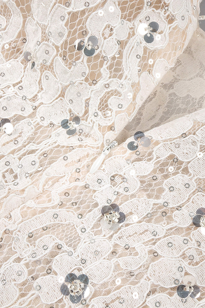 Sequin-Embellished Lace Dress