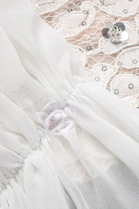 Sequin-Embellished Lace Dress