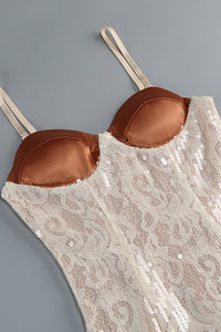 Sequin-embellished Floral Midi Dress