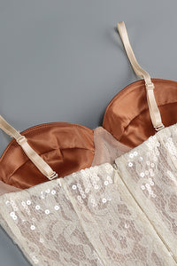 Sequin-embellished Floral Midi Dress