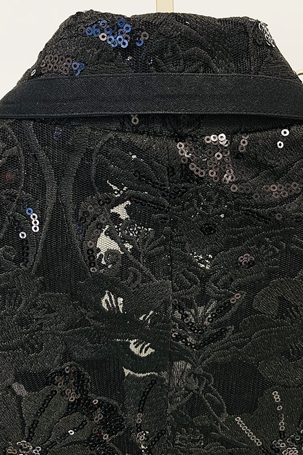 Sequin-embroidered Lace Blazer and Pant Suits