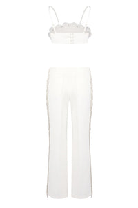 Sequin Beaded Fringe Detailed Top Trousers