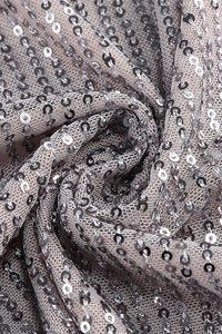 Vestido con escote halter y lentejuelas en color gris