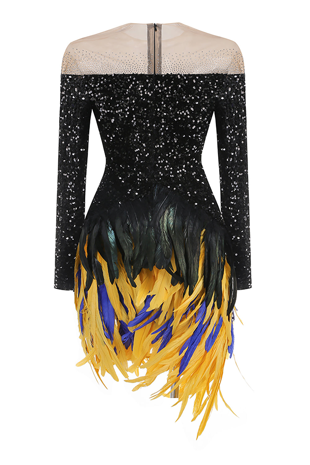 Canika Sequin Feather-Embellished Mini Dress Black / S Canika Sequin Feather-Embellished Mini Dress Black / S