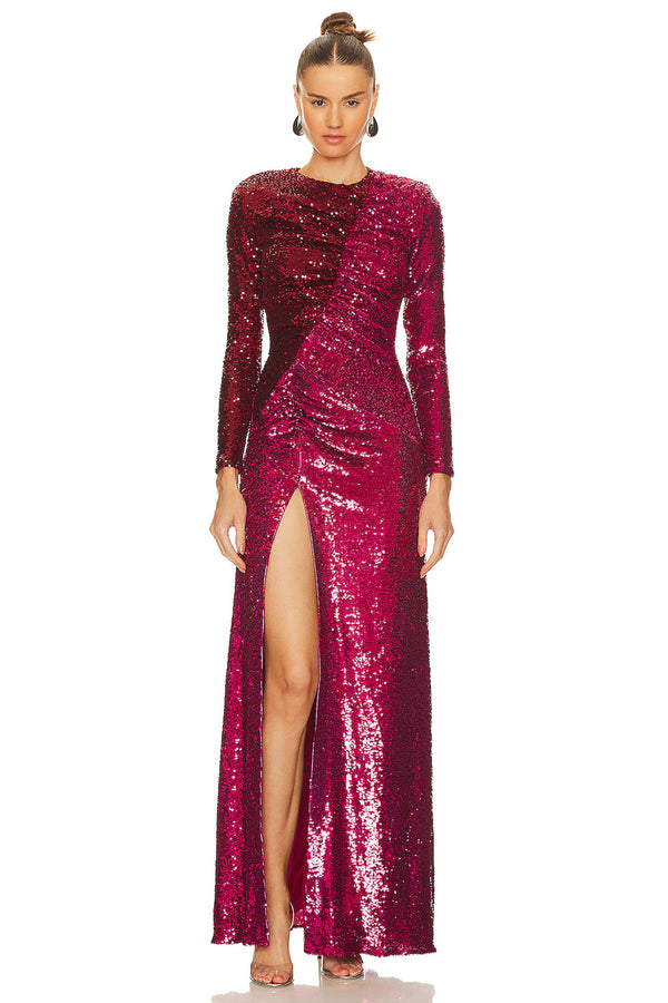 Sequin Slits Evening Gown