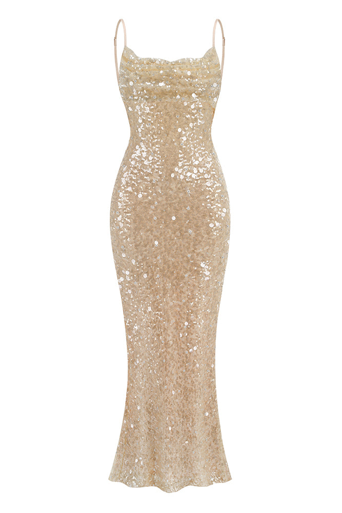 Sequin Slip Gown Beige / Large Sequin Slip Gown Beige / Large