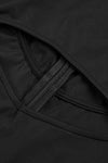 Side Cut Out Halter Turtleneck Gown In Black